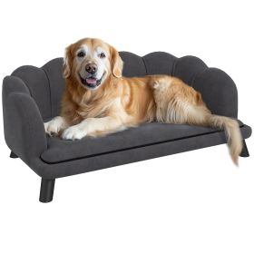 Comfortable Large Dog Couch Charcoal Gray with Foam Cushioning and Extra Pillow for Medium and Large Dogs Comfortable Large Dog Couch Charcoal Gray with Foam Cushioning and Extra Pillow for Medium and Large Dogs